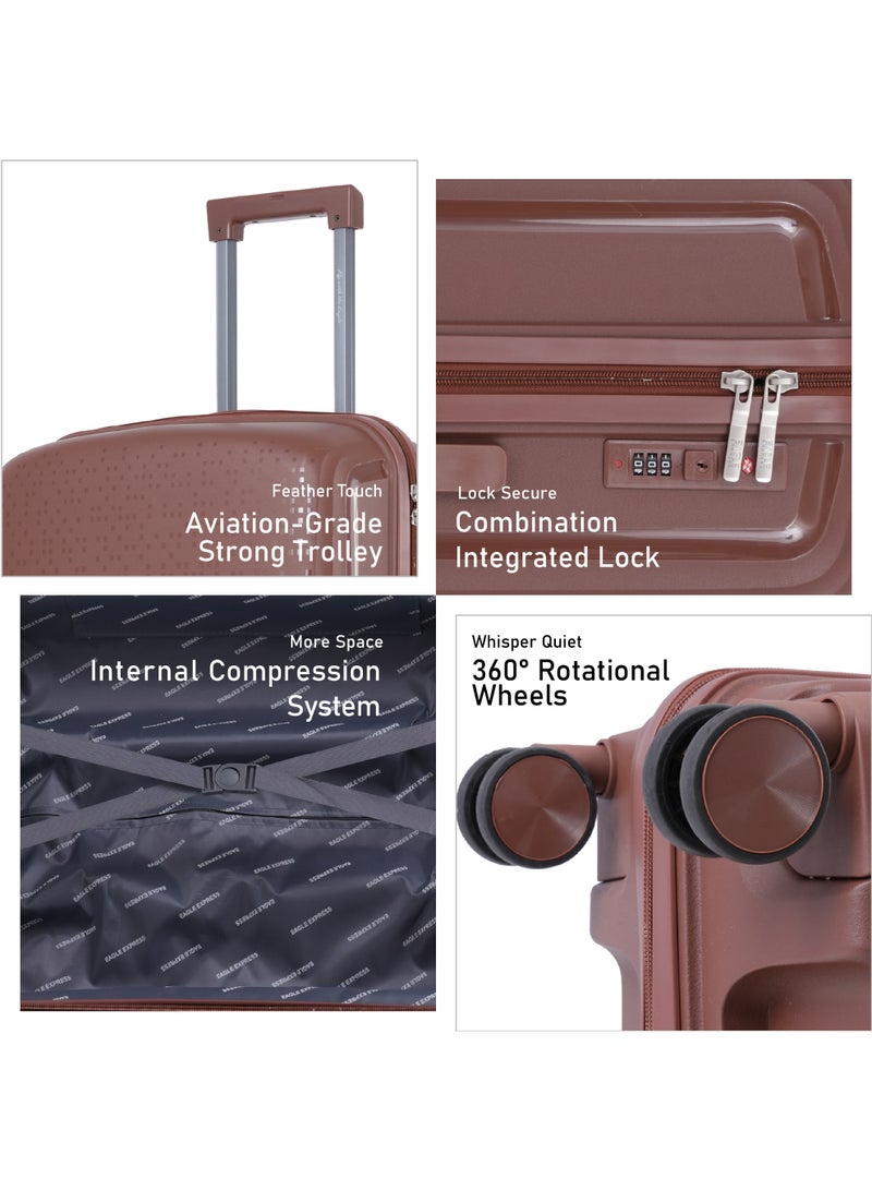 ايجل اكسبريس إيجل إكسبريس نيون X حقيبة سفر ترولي 28 بوصة من البولي بروبيلين (PP) الصلب والمتين – بني - Image 2